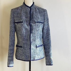 T Tahari Jacket Blazer Blue 10